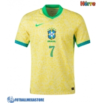 Fotballdrakt Herre Brasil Vinicius Junior #7 Hjemmedrakt Copa America 2024 Kortermet